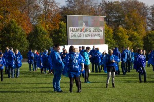 Aktion Fünf Ringe für Hamburg im Stadtpark